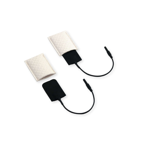 Electrode attachments for the Fischer iontophoresis device, used to treat hyperhidrosis or excessive sweating of the underarms (axillae) 