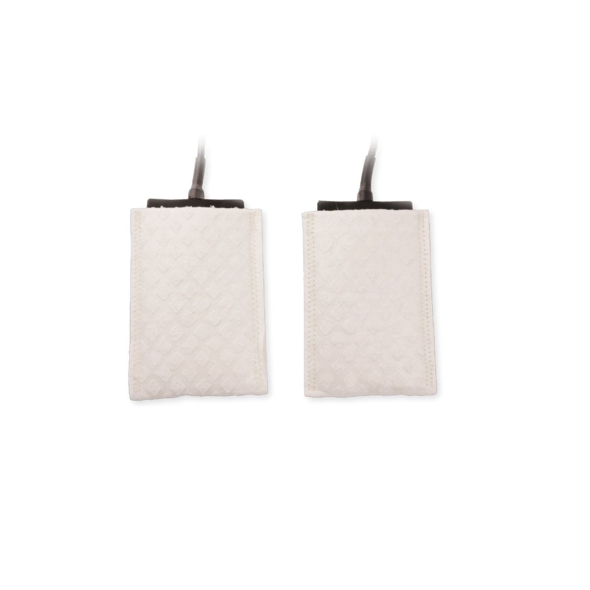Image of two of the underarm attachments for the Fischer iontophoresis device, used to treat hyperhidrosis (excessive sweating)