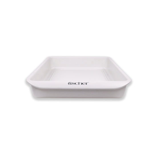 Image of white water bath trays used with the Fischer iontophoresis device, used to treat hyperhidrosis (excessive sweating)