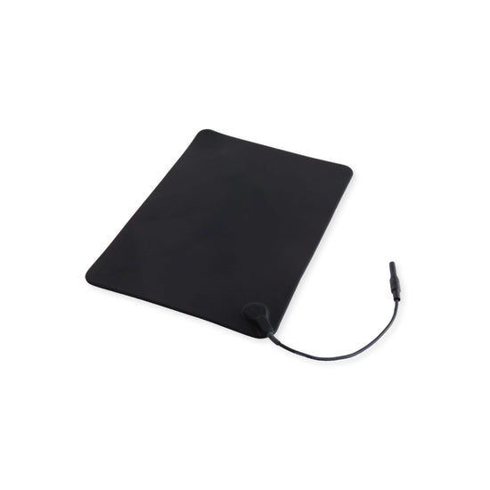 Large silicone graphite elctrodes for the Fischer iontophoresis device, used to treat hyperhidrosis or excessive sweating of the hands and feet 